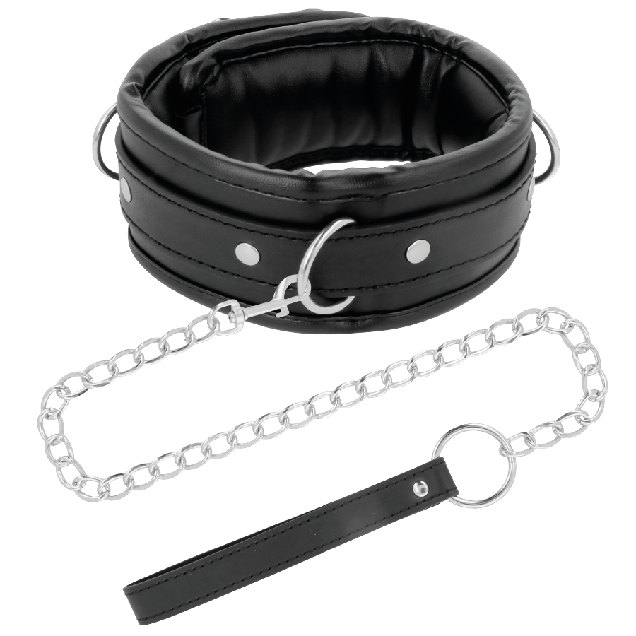 DARKNESS - SOFT LEATHER NECKLACE WITH CHAIN - 53Xshop