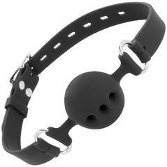 DARKNESS - BLACK BREATHABLE SILICONE GAG - 53Xshop
