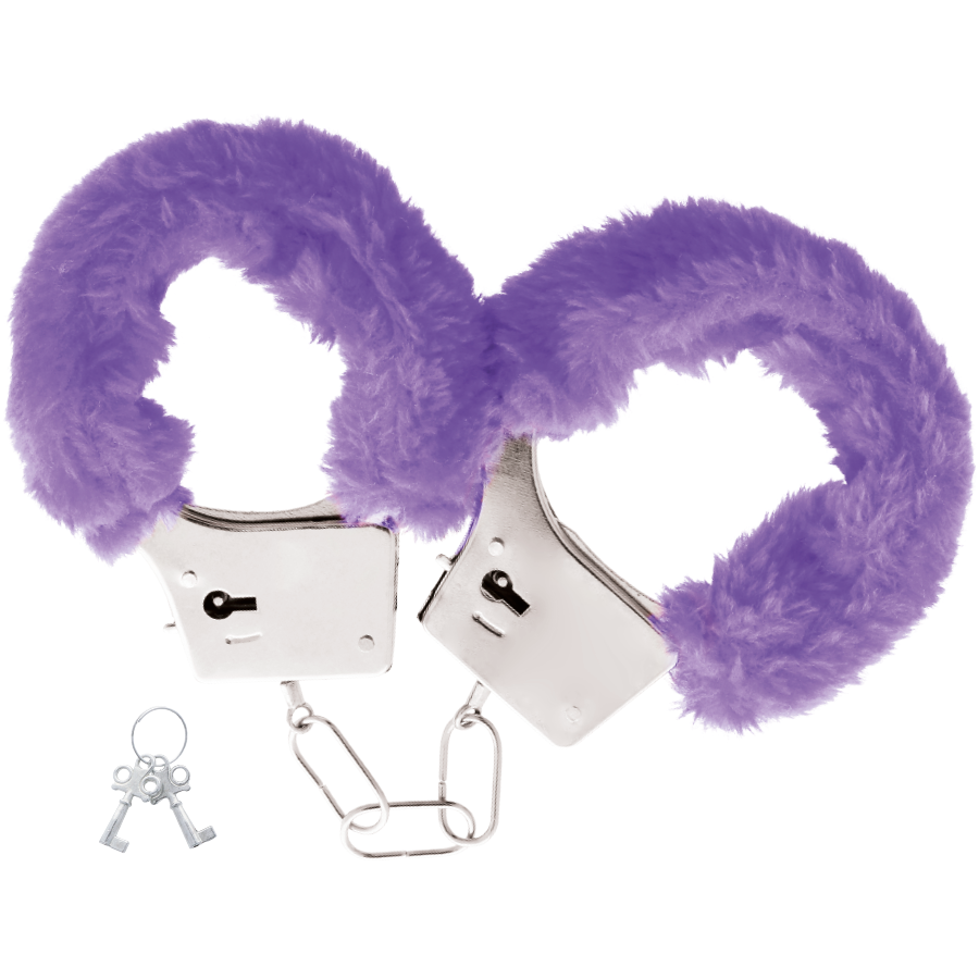 DARKNESS - LILAC LINED METAL HANDCUFFS - 53Xshop