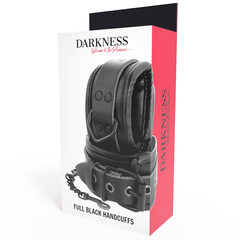 DARKNESS - ADJUSTABLE BLACK LEATHER HANDS HANDCUFFS - 53Xshop