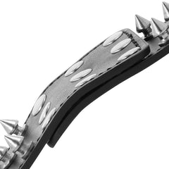 DARKNESS - SKULLS AND BONES BLACK SPIKED HANDCUFFS - 53Xshop
