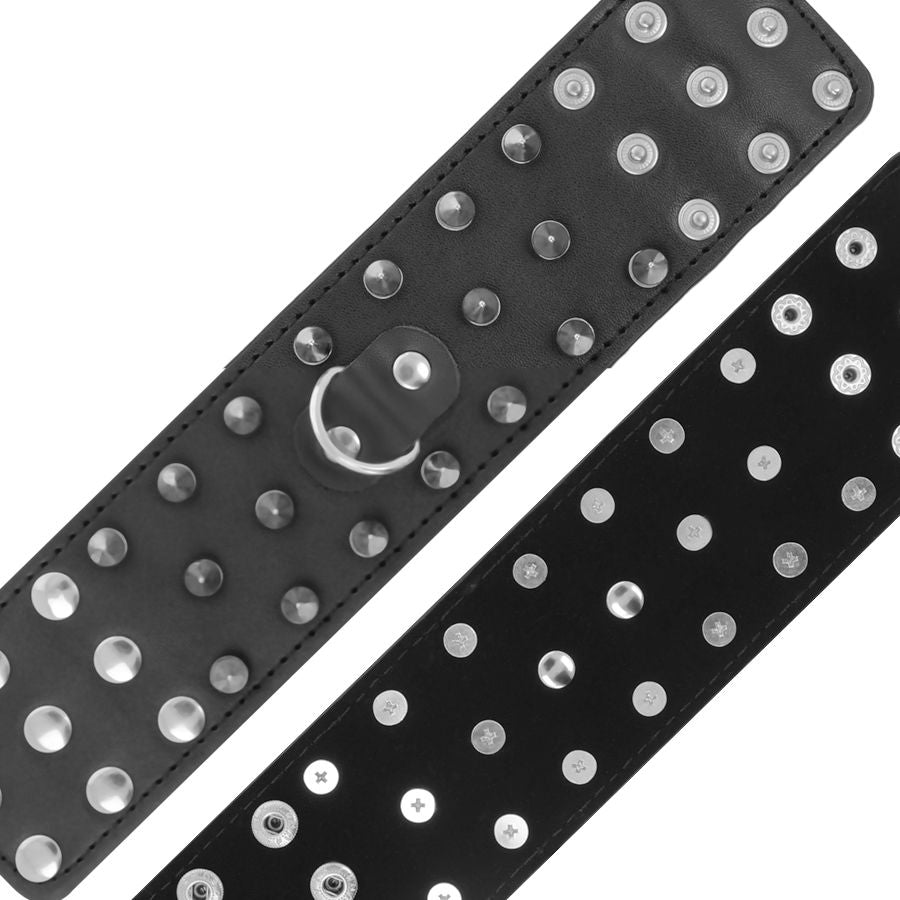 DARKNESS - SKULLS AND BONES BLACK SPIKED HANDCUFFS - 53Xshop