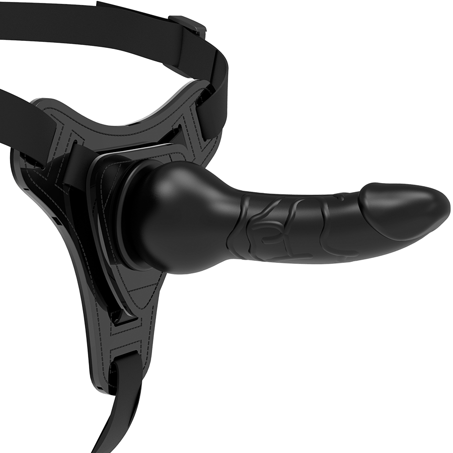 FETISH SUBMISSIVE HARNESS - BLACK SILICONE REALISTIC 16 CM - 53Xshop