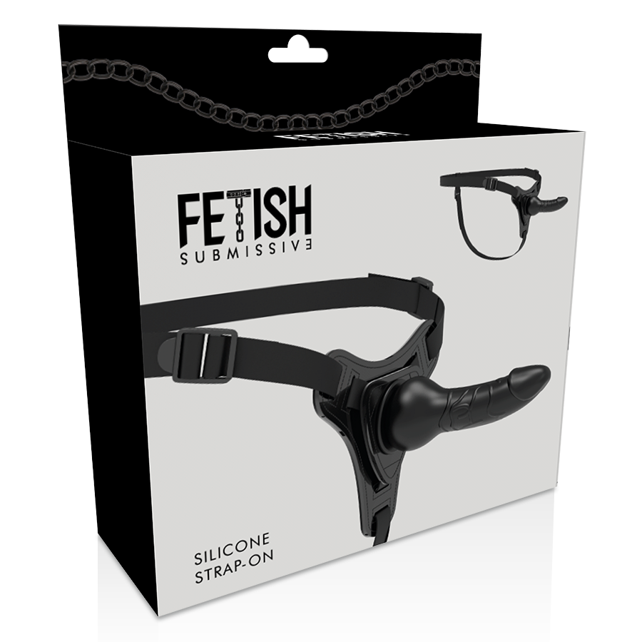 FETISH SUBMISSIVE HARNESS - BLACK SILICONE REALISTIC 16 CM - 53Xshop