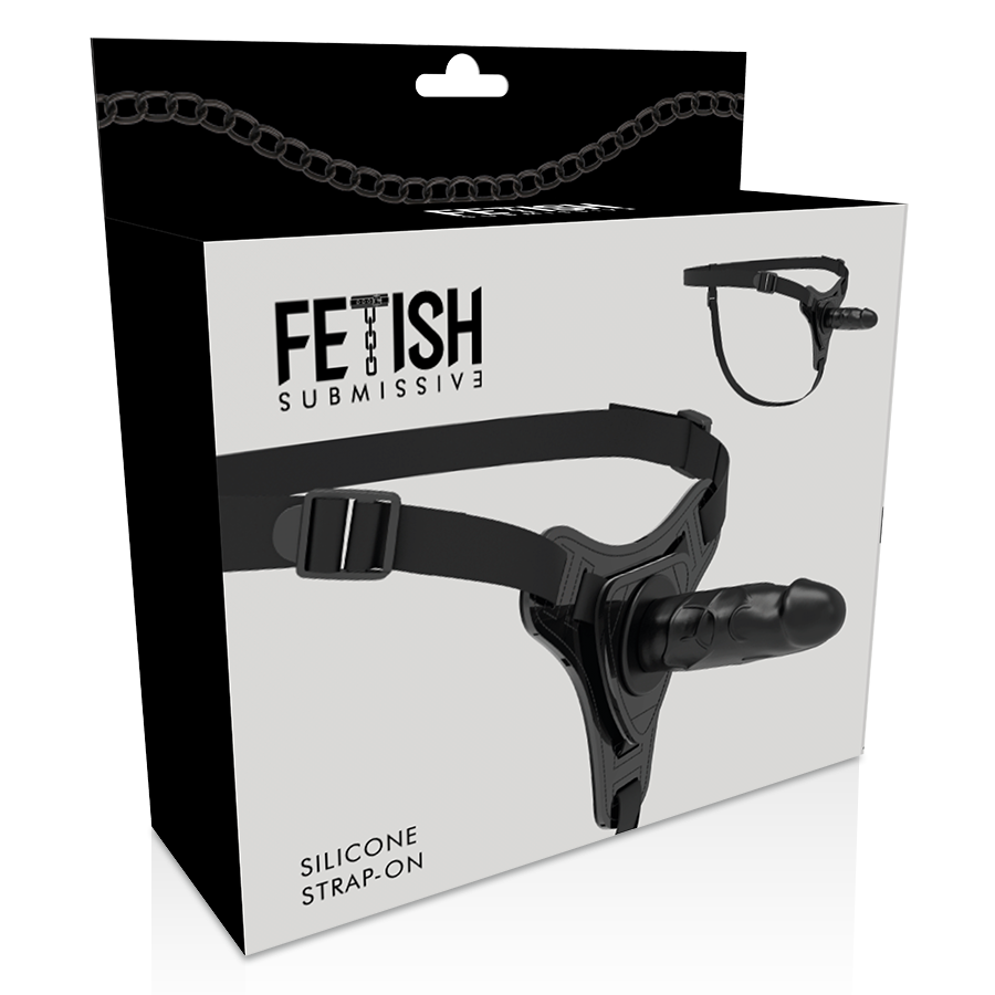 FETISH SUBMISSIVE HARNESS - REALISTIC BLACK SILICONE 15 CM - 53Xshop