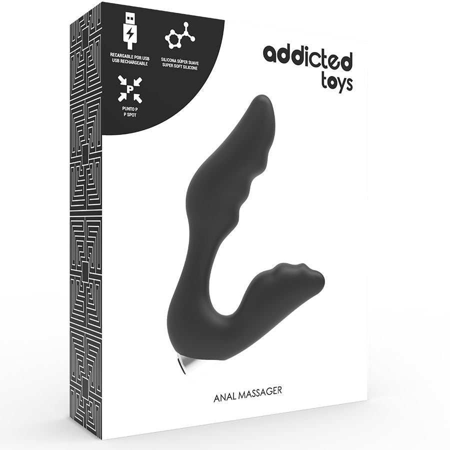 ADDICTED TOYS - PROSTATIC VIBRATOR RECHARGEABLE MODEL 6 - BLACK - 53Xshop