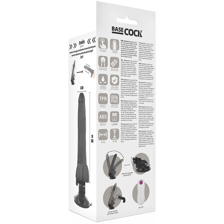 BASECOCK - REALISTIC VIBRATOR REMOTE CONTROL FLESH 19 CM -O- 4 CM - 53Xshop