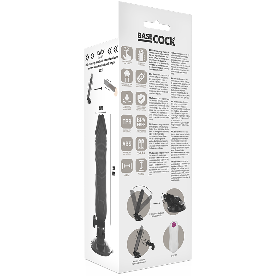 BASECOCK - REALISTIC VIBRATOR REMOTE CONTROL FLESH 20 CM -O- 4 CM - 53Xshop