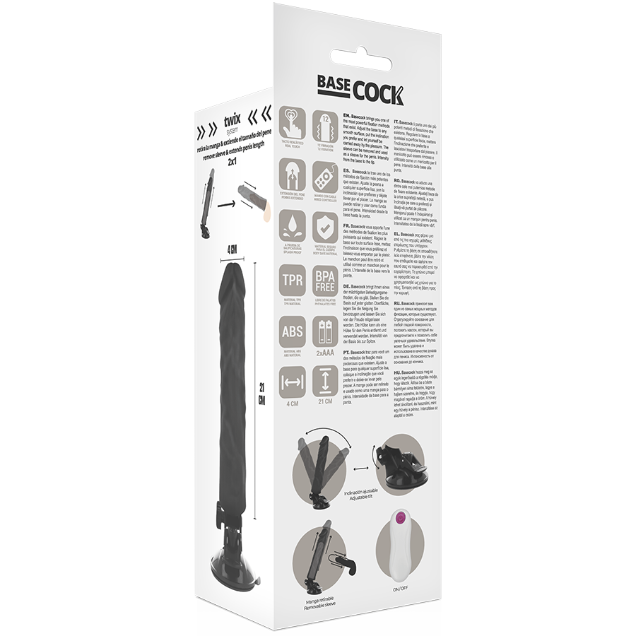BASECOCK - REALISTIC VIBRATOR REMOTE CONTROL FLESH 21 CM -O- 4 CM - 53Xshop