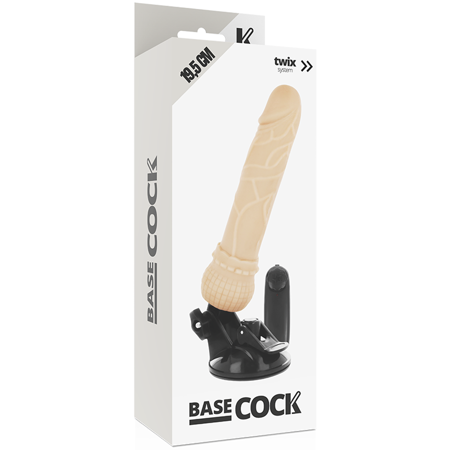 BASECOCK - REALISTIC VIBRATOR REMOTE CONTROL FLESH 19.5 CM -O- 4 CM - 53Xshop