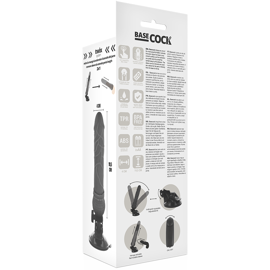 BASECOCK - REALISTIC VIBRATOR REMOTE CONTROL FLESH 19.5 CM -O- 4 CM - 53Xshop