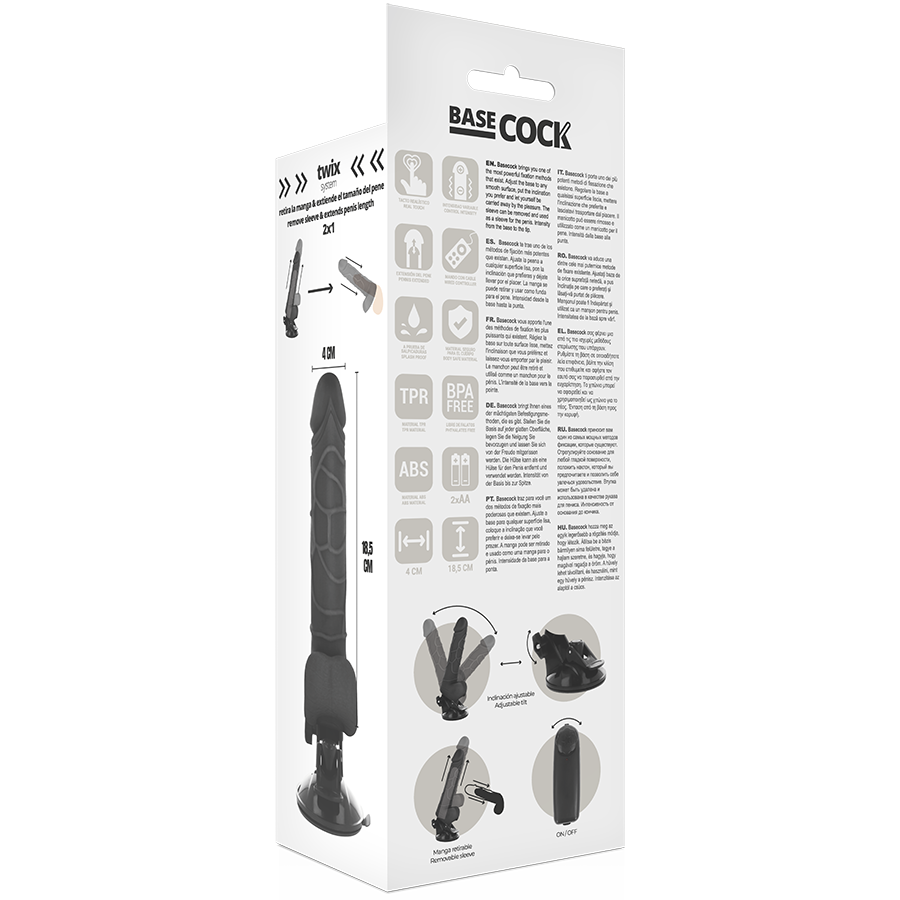 BASECOCK - REALISTIC VIBRATOR REMOTE CONTROL FLESH 18.5 CM -O- 4CM - 53Xshop