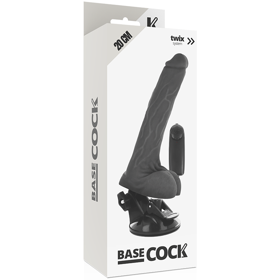 BASECOCK - REALISTIC NATURAL REMOTE CONTROL VIBRATOR WITH TESTICLES 20 CM -O- 4 CM - 53Xshop