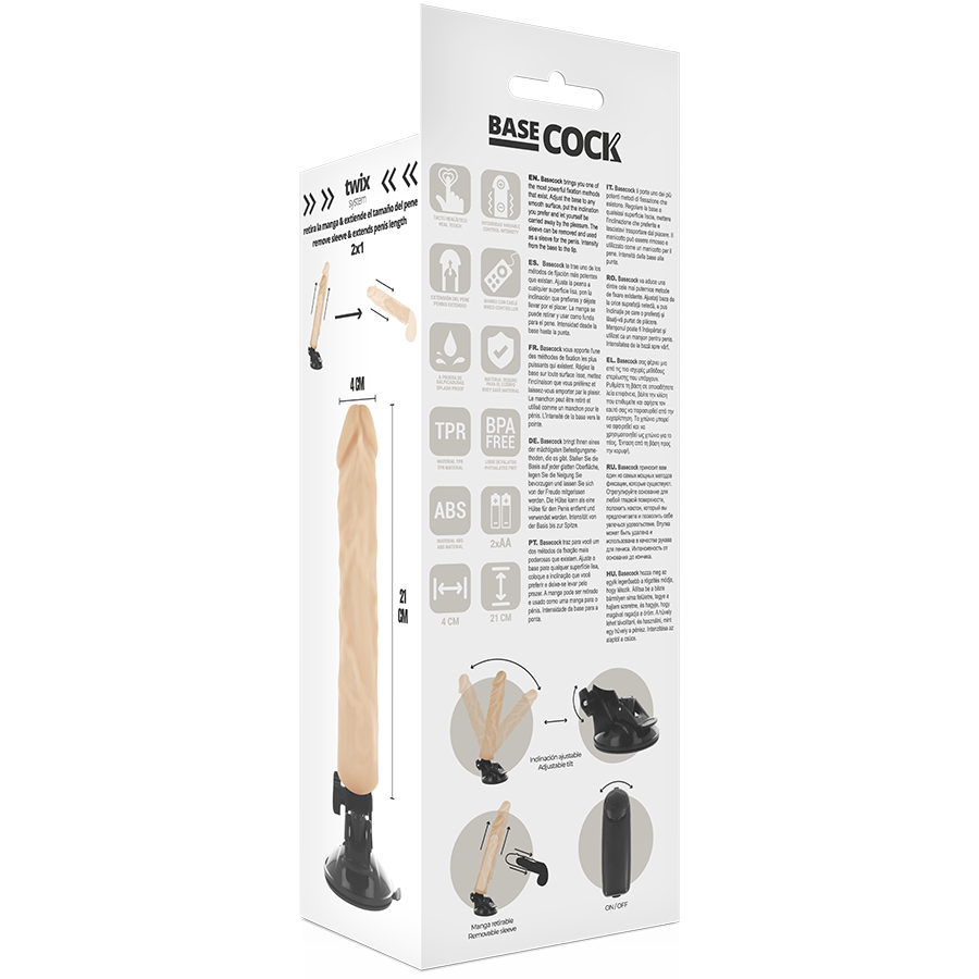BASECOCK - REALISTIC VIBRATOR REMOTE CONTROL FLESH 21 CM -O- 4 CM - 53Xshop