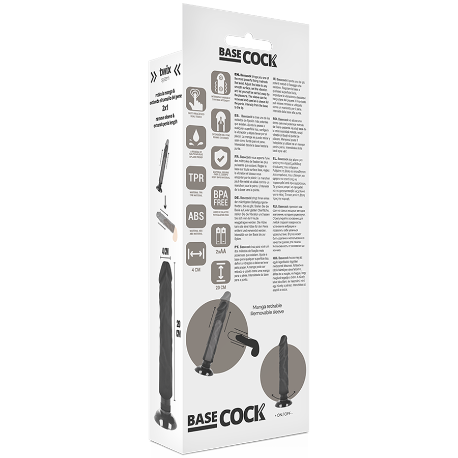 BASECOCK - REALISTIC VIBRATOR 2-1 FLESH 20 CM -O- 4 CM - 53Xshop