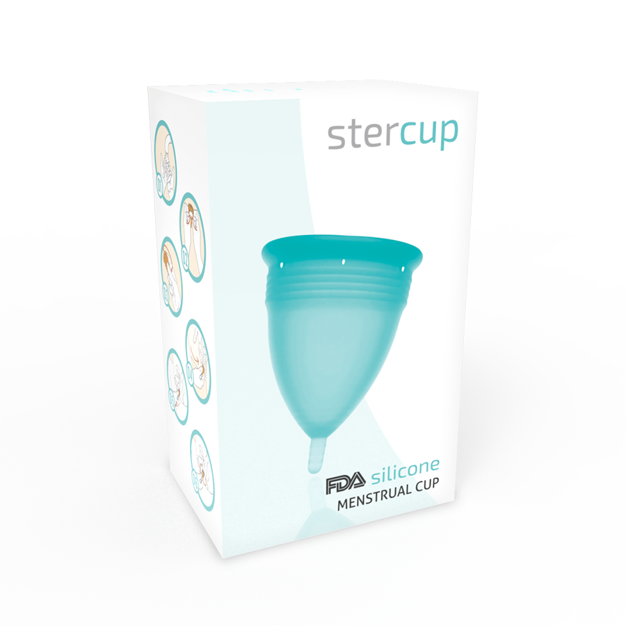 STERCUP - FDA SILICONE MENSTRUAL CUP AQUAMARINE - SIZE L - 53Xshop