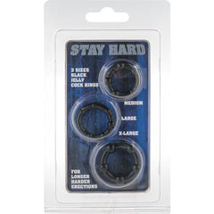 SEVEN CREATIONS - SET OF THREE BLACK PENIS RINGS - 53Xshop