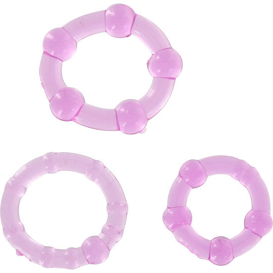 SEVEN CREATIONS - SET OF THREE LILAC PENIS RINGS - 53Xshop