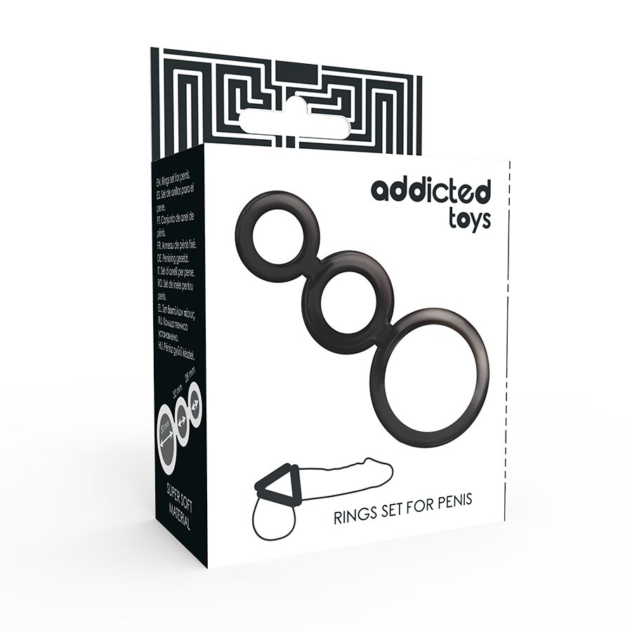 ADDICTED TOYS - RINGS SET FOR PENIS - SMOKED - 53Xshop
