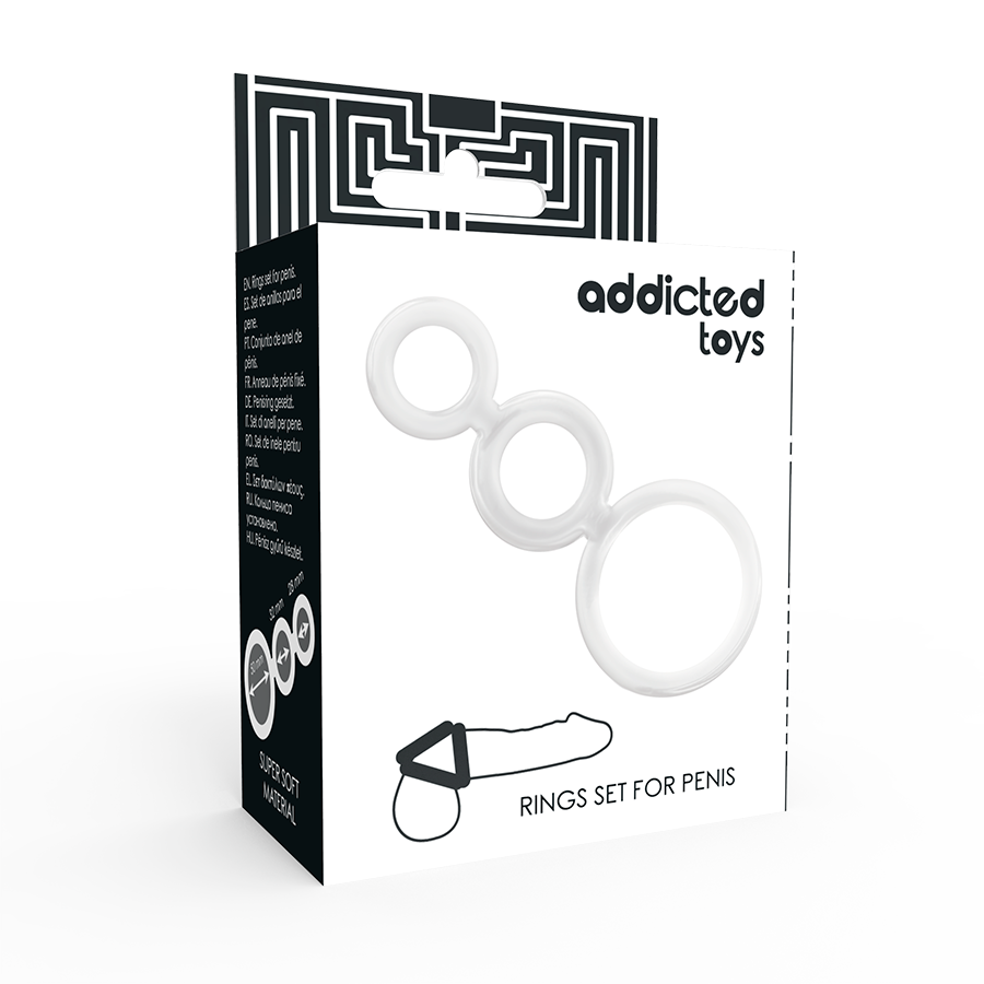 ADDICTED TOYS - RINGS SET FOR PENIS TRANSPARENT - 53Xshop