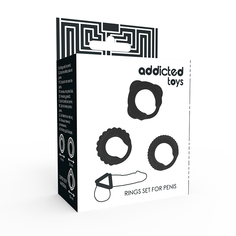 ADDICTED TOYS - C-RING SET BLACK - 53Xshop