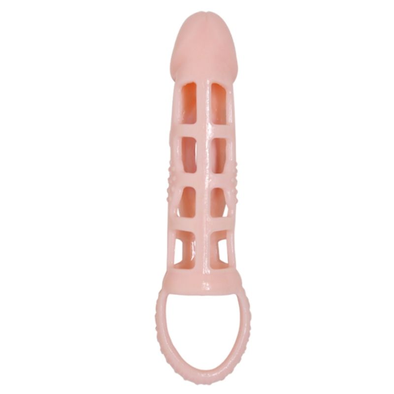 BAILE - PENIS EXTENDER COVER WITH VIBRATION AND NATURAL STRAP 13.5 CM - 53Xshop