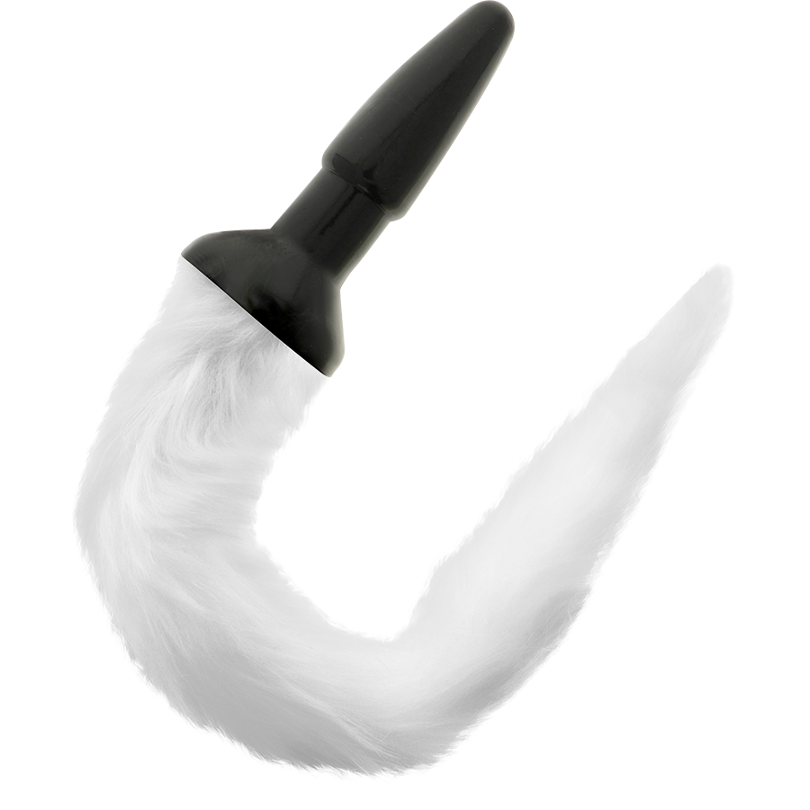 DARKNESS - SILICONE ANAL PLUG WITH WHITE TAIL - 53Xshop