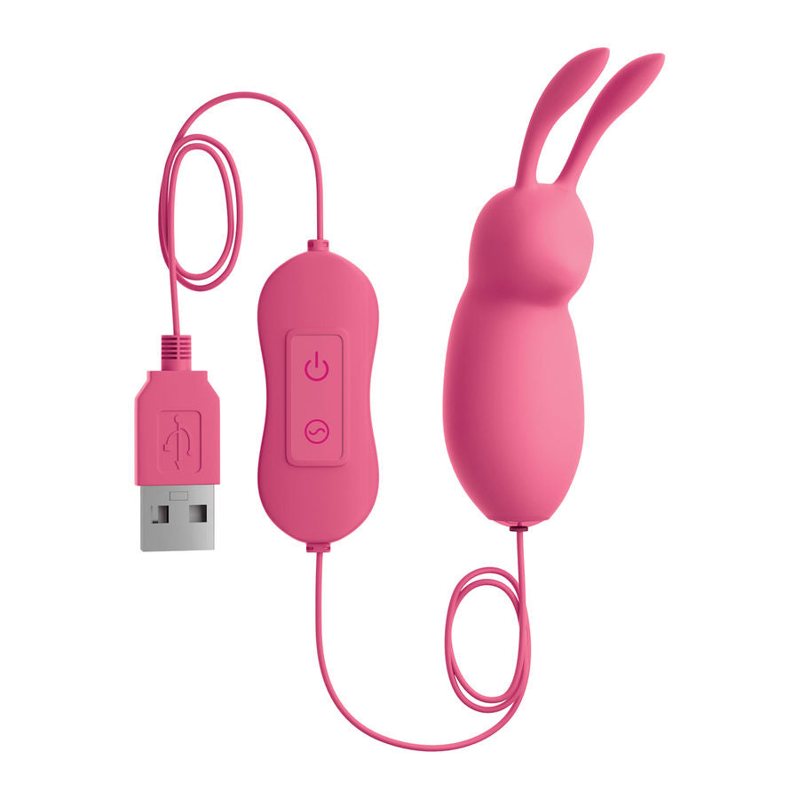 OMG - CUTE RABBIT POWERFUL PINK VIBRATOR USB - 53Xshop