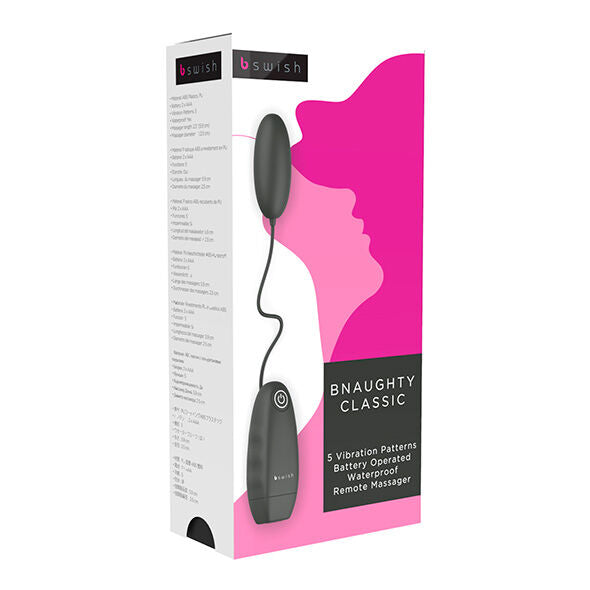B SWISH - BNAUGHTY CLASSIC VIBRATING BULLET BLACK - 53Xshop