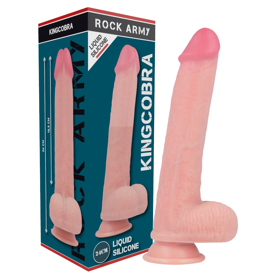 ROCKARMY - LIQUID SILICONE PREMIUM KINGCOBRA REALISTIC 24 CM -O- 4.77 CM - 53Xshop