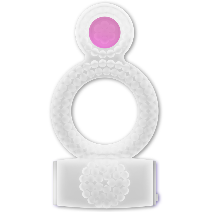 CASUAL LOVE - RING VIBRATING DOUBLE PLEASURE TRANSPARENT - 53Xshop