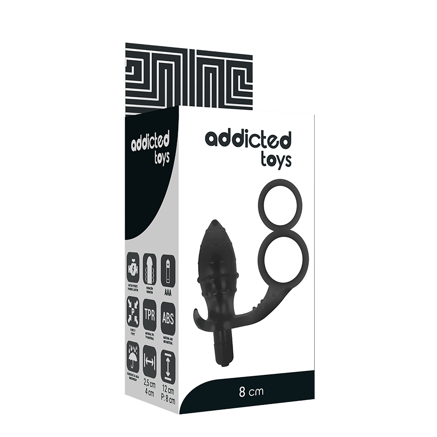 ADDICTED TOYS - ANAL PLUG WITH DOUBLE BLACK RING - 53Xshop