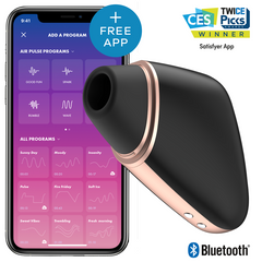SATISFYER - LOVE TRIANGLE AIR PULSE STIMULATOR & VIBRATOR BLACK - 53Xshop