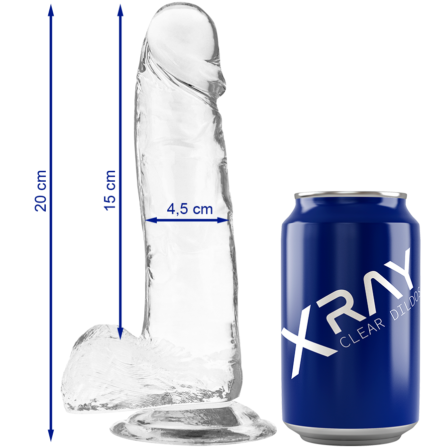 X RAY - CLEAR COCK WITH BALLS 20 CM -O- 4.5 CM - 53Xshop