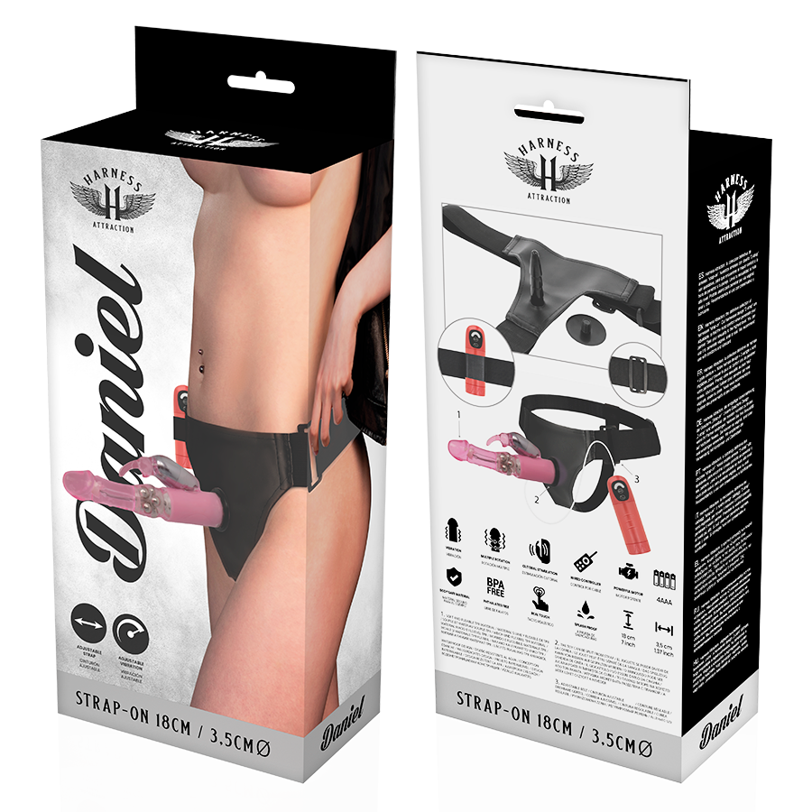 HARNESS ATTRACTION - RNES DANIEL WITH VIBRATION AND ROTATION 18 CM -O- 3.5 CM - 53Xshop