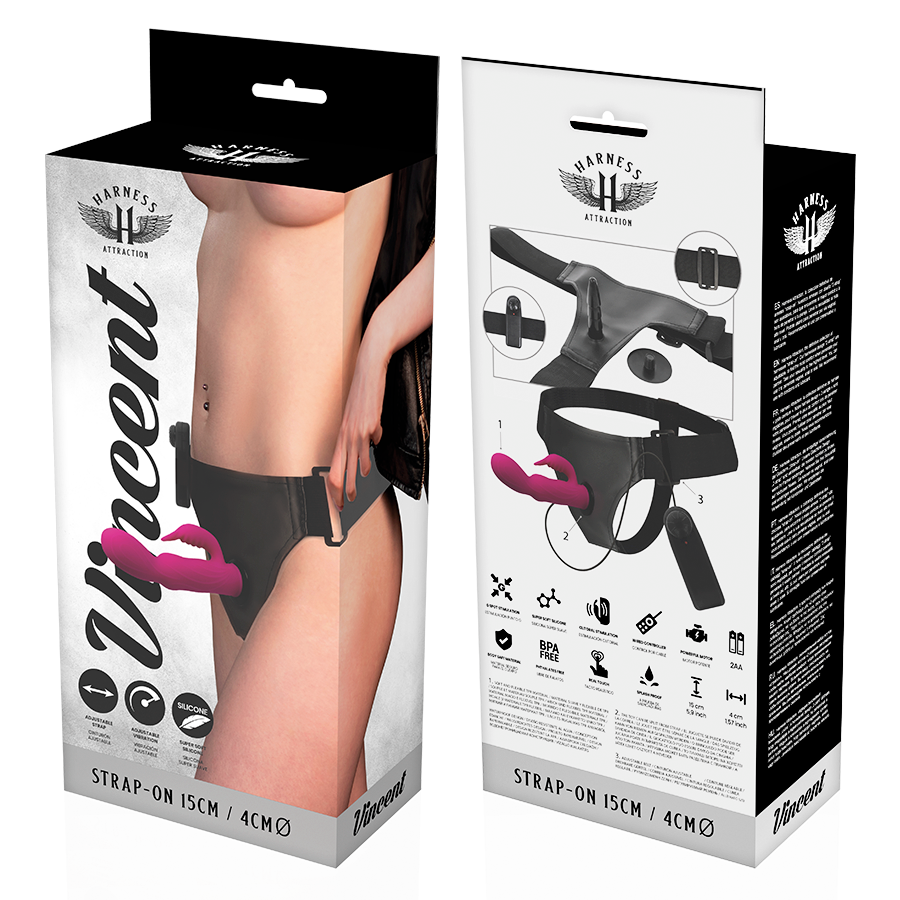 HARNESS ATTRACTION - RNES VIBRATOR RABBIT VINCENT 15 CM -O- 4 CM - 53Xshop