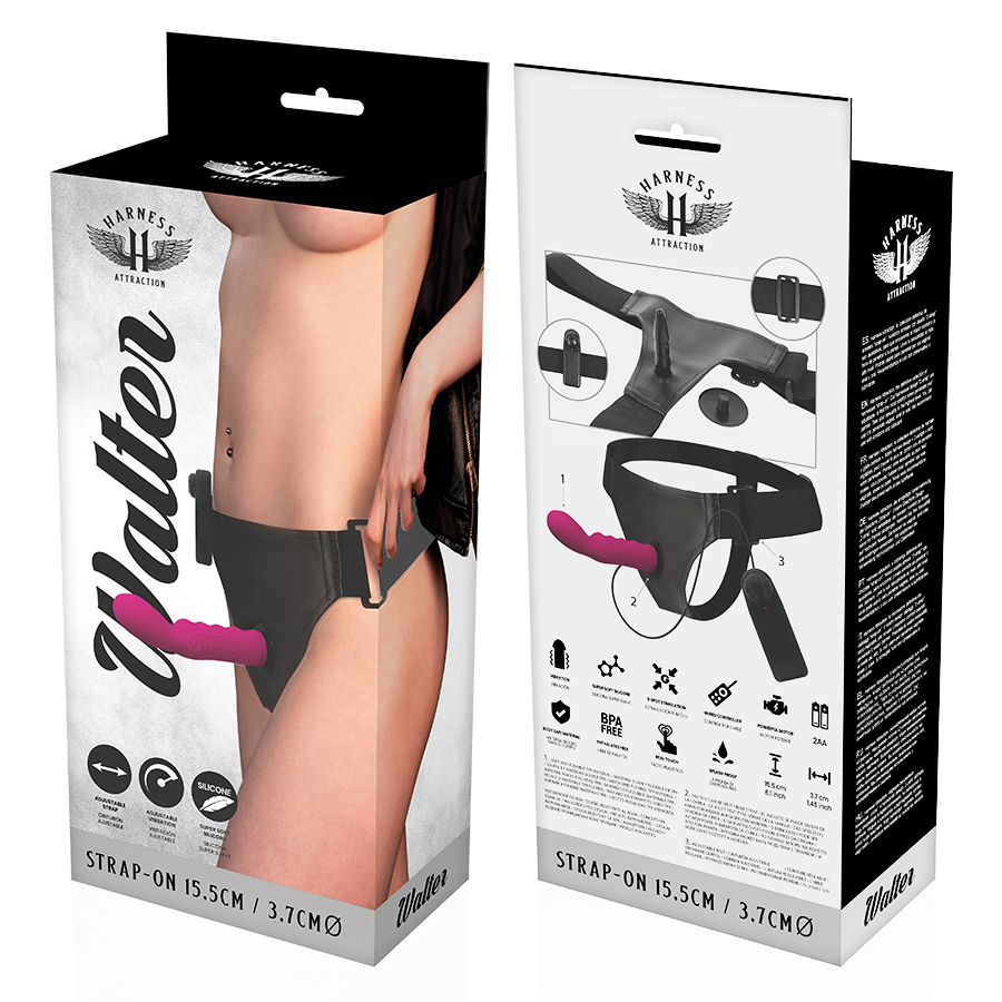 HARNESS ATTRACTION - RNES WALTER WITH VIBRATION 15.5 CM -O- 3.7 CM - 53Xshop