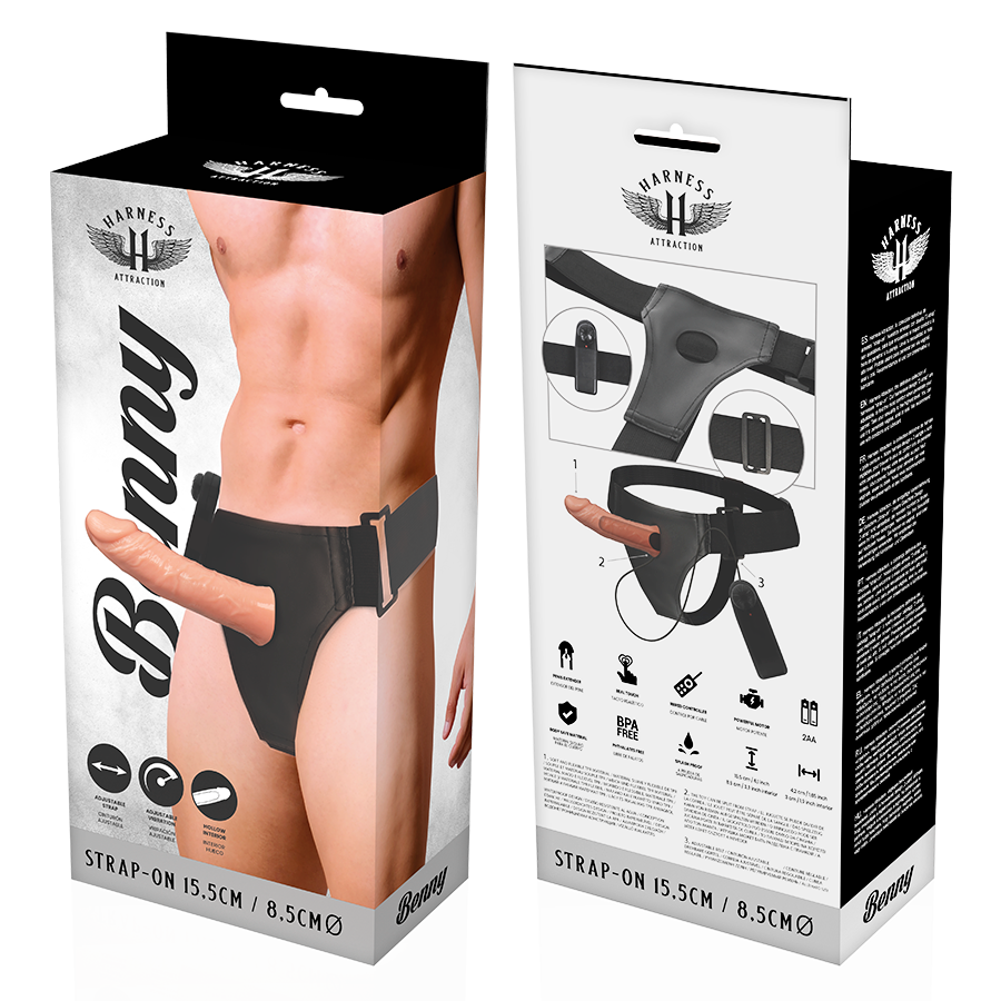 HARNESS ATTRACTION - RNES HOLLOW BENNY WITH VIBRATOR 15 CM -O- 4.5 CM - 53Xshop