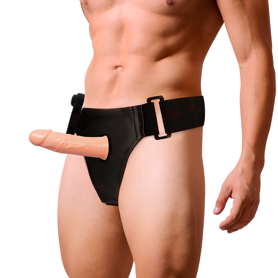 HARNESS ATTRACTION - GREGORY HOLLOW RNES WITH VIBRATOR 16.5 CM -O- 4.3 CM - 53Xshop