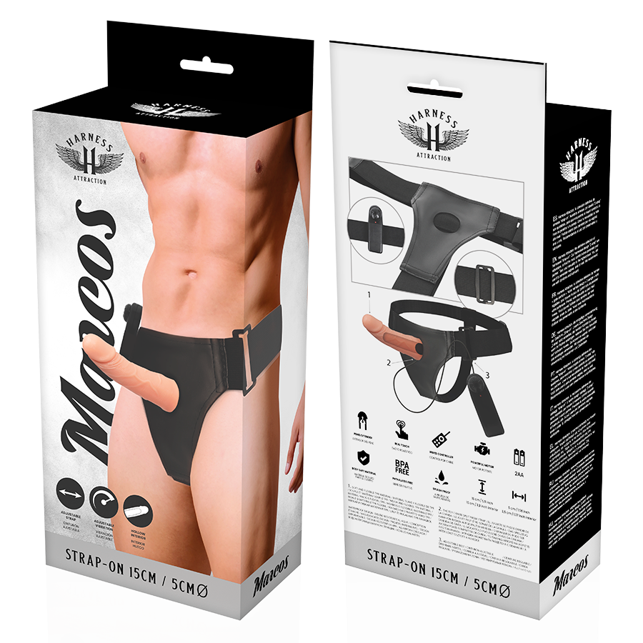 HARNESS ATTRACTION - RNES HOLLOW FRAMES WITH VIBRATOR 15 CM -O- 5 CM - 53Xshop