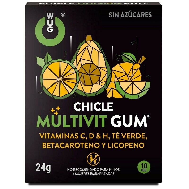 WUG GUM - MULTIVIT VITAMIN C, H, D, BETA-CAROTENE, LYCOPENE AND GREEN TEA 10 UNITS - 53Xshop