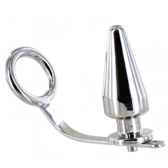 METAL HARD - STEEL RING WITH ANAL PLUG 45 X 45MM - 53Xshop