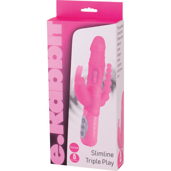 SEVEN CREATIONS - E RABBIT SLIMINE TRIPLE PLAY TRIPLE STIMULATION VIBRATOR PINK - 53Xshop
