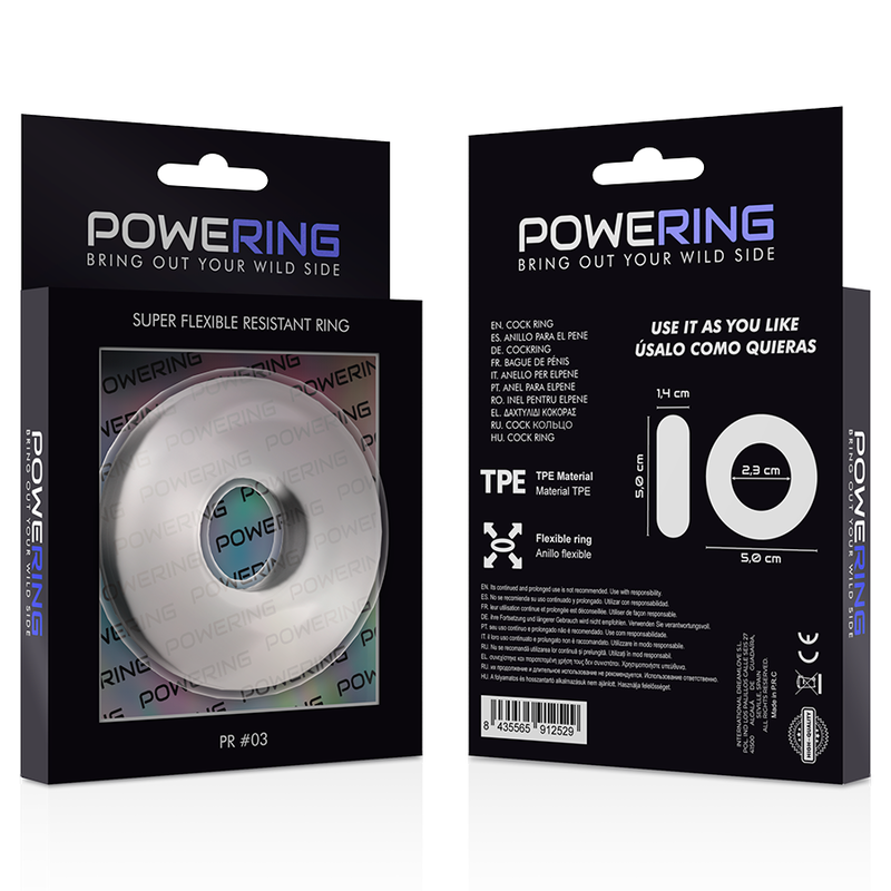 POWERING - SUPER FLEXIBLE AND RESISTANT PENIS RING 5CM PR03 CLEAR - 53Xshop