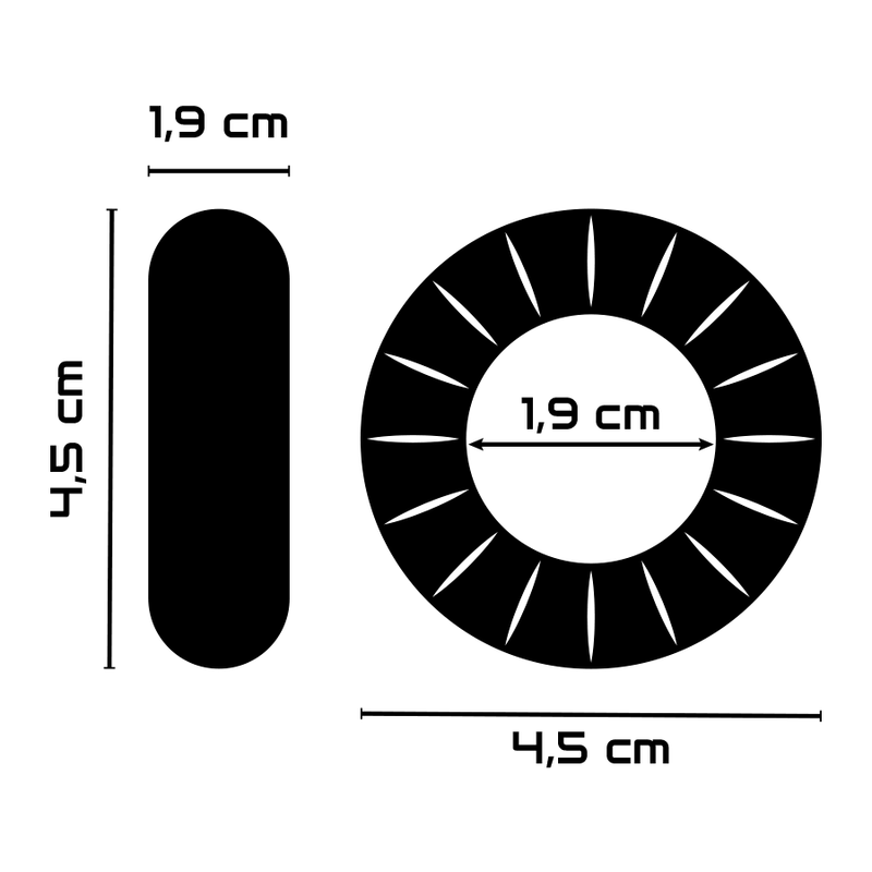 POWERING - SUPER FLEXIBLE AND RESISTANT PENIS RING 4.5CM PR07 BLACK - 53Xshop