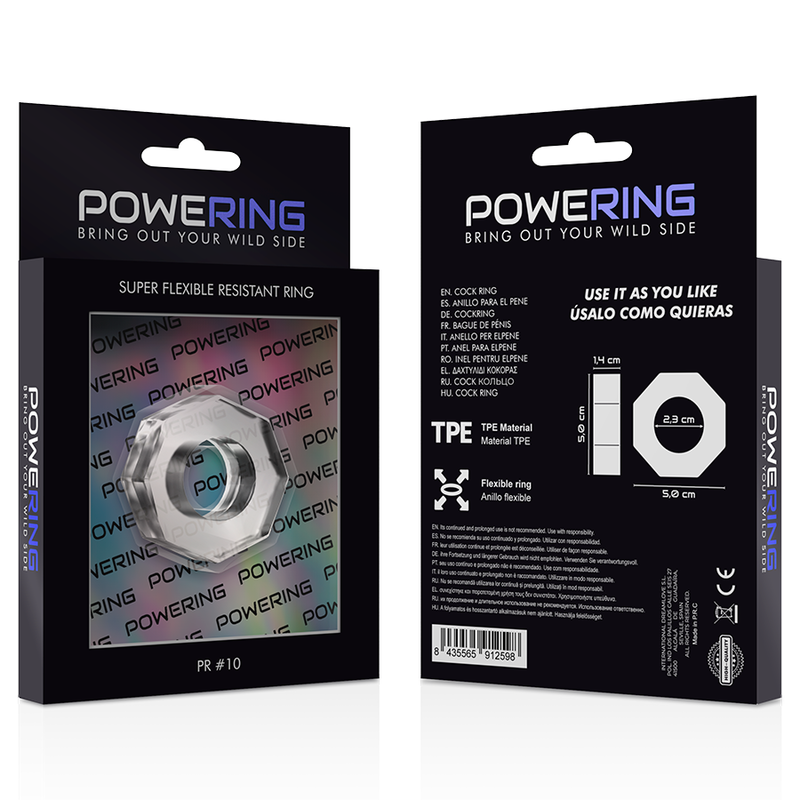 POWERING - SUPER FLEXIBLE AND RESISTANT PENIS RING 5CM PR10 CLEAR - 53Xshop