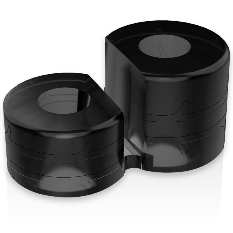 POWERING - SUPER FLEXIBLE AND RESISTANT DOUBLE PENIS RING PR09 BLACK - 53Xshop