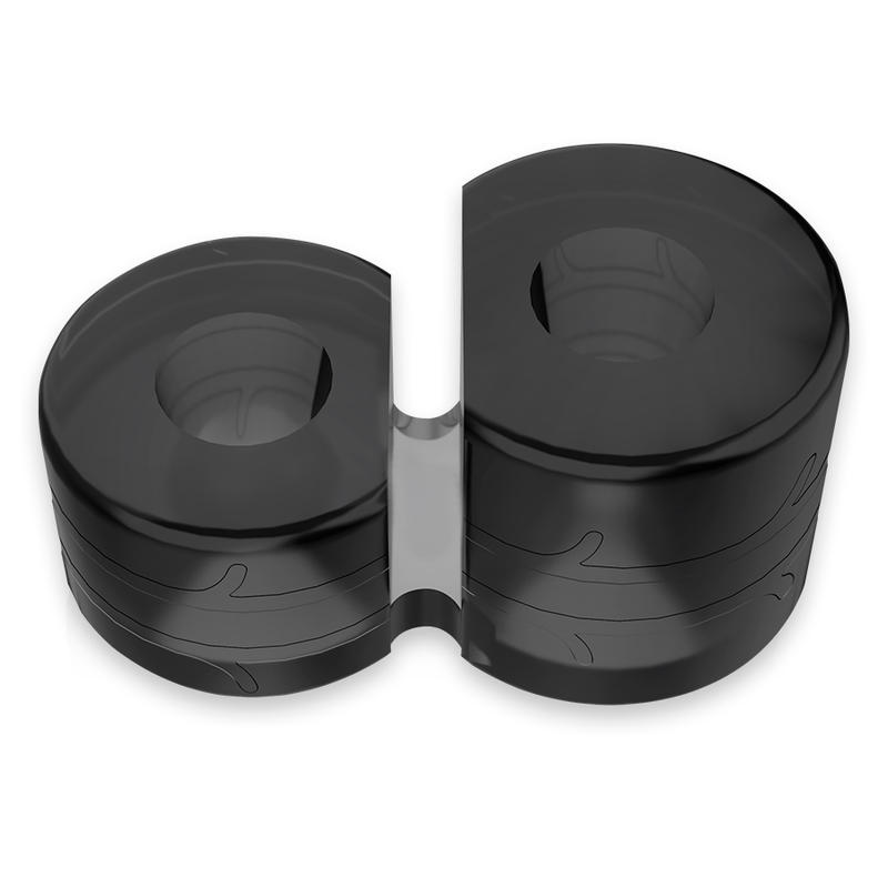 POWERING - SUPER FLEXIBLE AND RESISTANT DOUBLE PENIS RING PR09 BLACK - 53Xshop