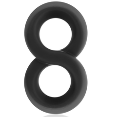POWERING - SUPER FLEXIBLE AND RESISTANT PENIS AND TESTICLE RING PR12 BLACK - 53Xshop