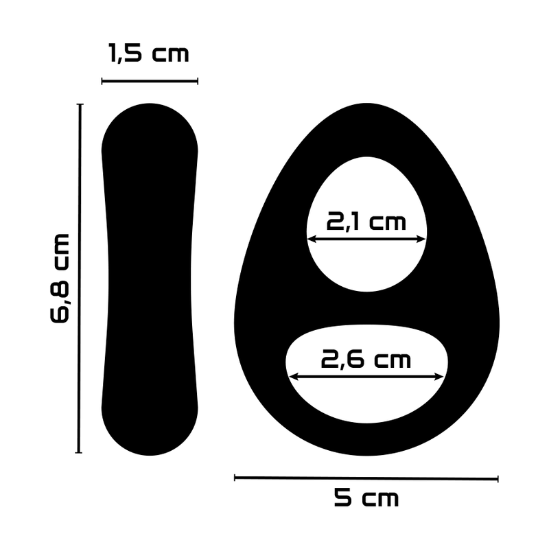 POWERING - SUPER FLEXIBLE AND RESISTANT PENIS AND TESTICLE RING PR13 BLACK - 53Xshop